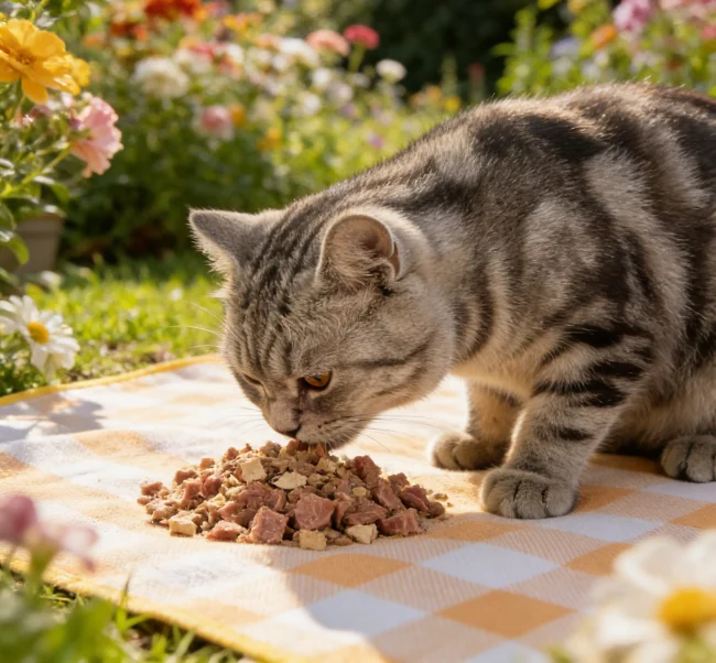 What are the top 5 healthiest cat food brands? close-up image