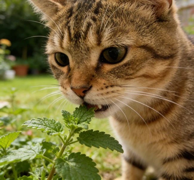 What treat is irresistible to cats? panoramic view